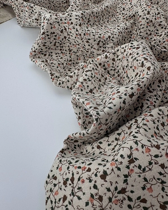 LISA 24008 C 001 Тепла бавовна принт геометричний гілочки з квітами на айворі 100% бавовна 150 см 15