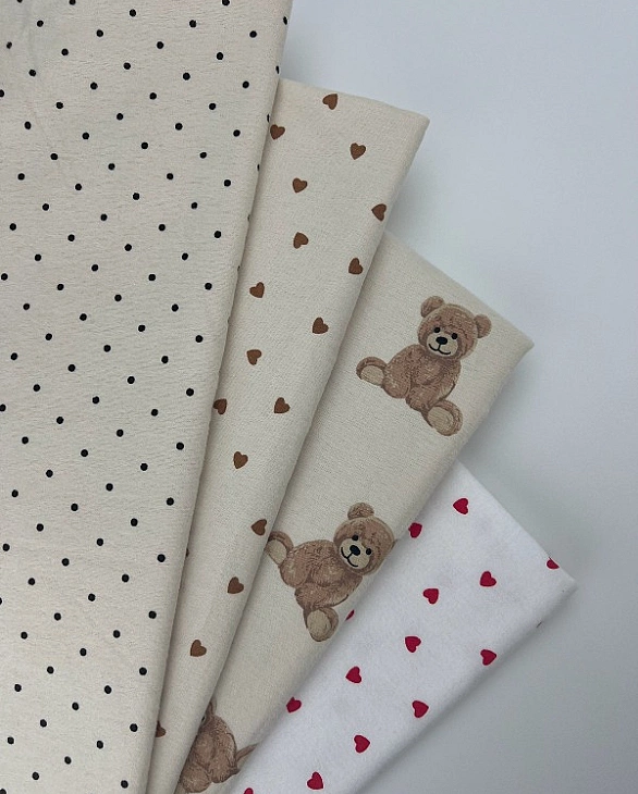 CMINT001 | SOFIA1-CMINT001 | фланель принт геометричний горошки чорні дрібні на айворі 100% бавовна