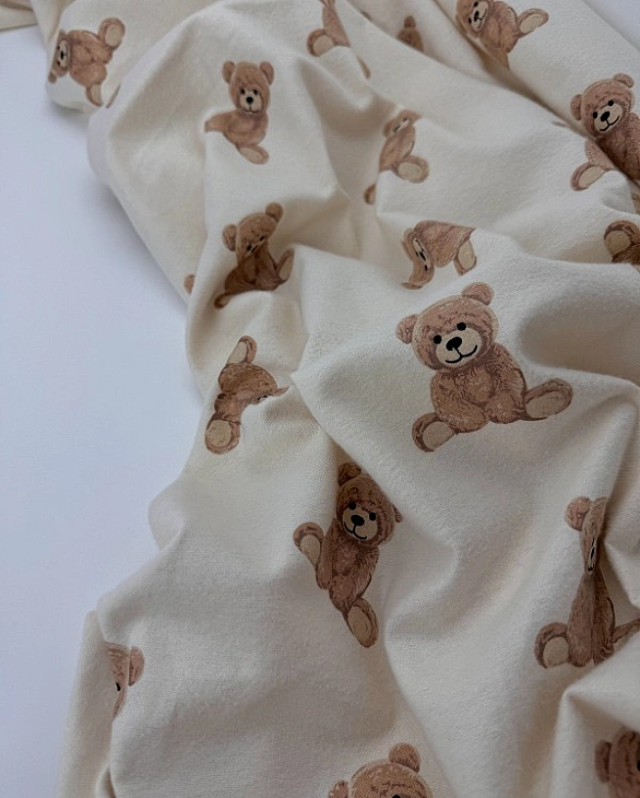 SOFIA-2 фланель принт звірята ведмедики на айворі 100% бавовна 150 см 150-160 грам/м.кв.