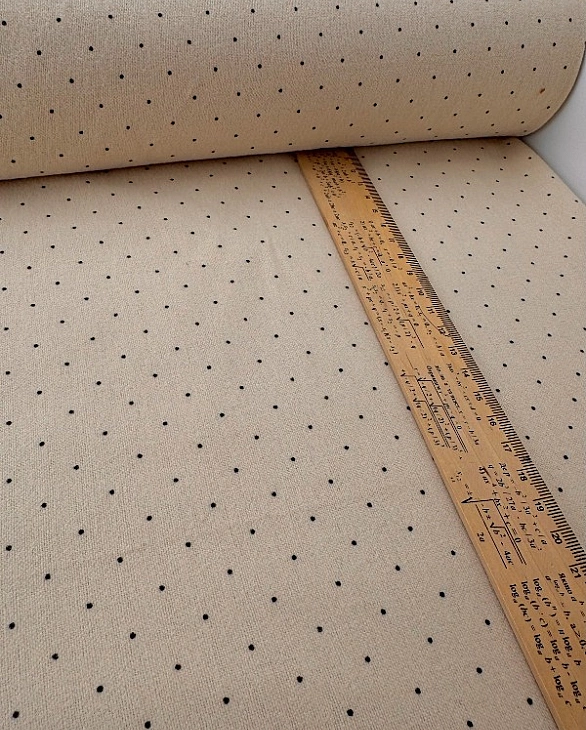 LISA-22 702 Тепла бавовна принт геометричний крапочки дрібні чорні на айворі 100% бавовна 150 см 150