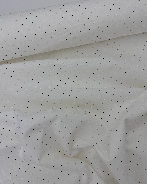 LISA-22 703 Тепла бавовна принт геометричний крапочки дрібні чорні на білому 100% бавовна 150 см 150