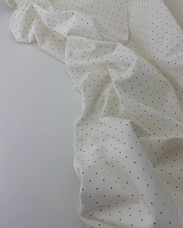 LISA-22 703 Тепла бавовна принт геометричний крапочки дрібні чорні на білому 100% бавовна 150 см 150