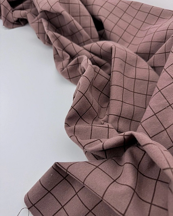 LISA-23 701 Тепла бавовна принт геометричний клітинка на коричневому 100% бавовна 150 см 150 грам/м.