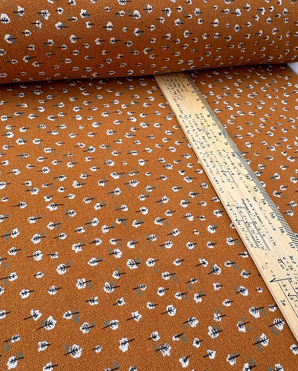 LISA-29 701 Тепла бавовна принт рослинний деревця гірчичному 100% бавовна 150 см 150 грам/м.кв.