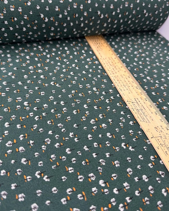 LISA-29 702 Тепла бавовна принт рослинний деревця на зеленому 100% бавовна 150 см 150 грам/м.кв.