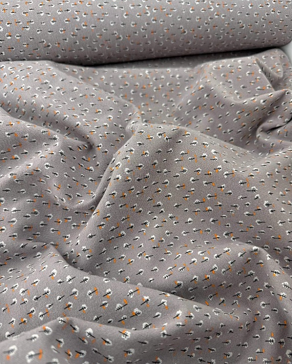 LISA-29 703 Тепла бавовна принт рослинний деревця на сірому 100% бавовна 150 см 150 грам/м.кв.