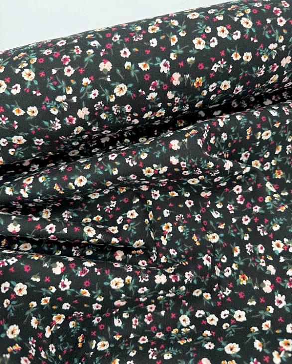 LISA-2 701 Тепла бавовна принт квіти кольорові на чорному 100% бавовна 150 см 150 грам/м.кв.