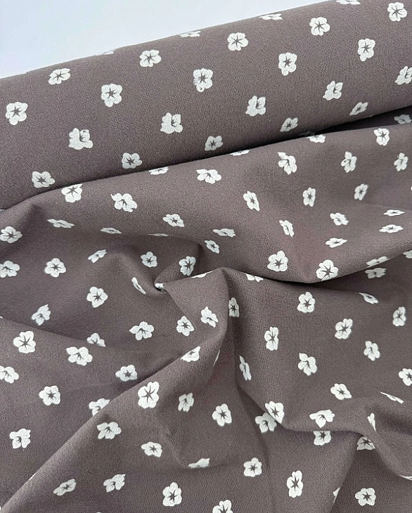 LISA-4 701 Тепла бавовна принт квіти бавовни на коричневому 100% бавовна 150 см 150 грам/м.кв.