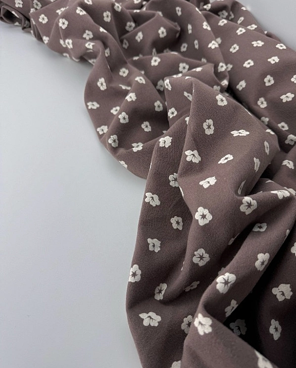 LISA-4 701 Тепла бавовна принт квіти бавовни на коричневому 100% бавовна 150 см 150 грам/м.кв.