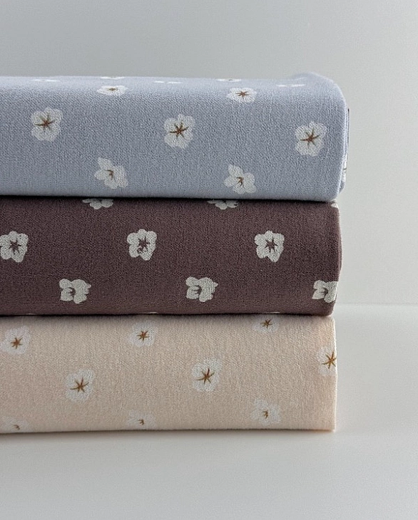 LISA-4 702 Тепла бавовна принт квіти бавовни на блакитному 100% бавовна 150 см 150 грам/м.кв.