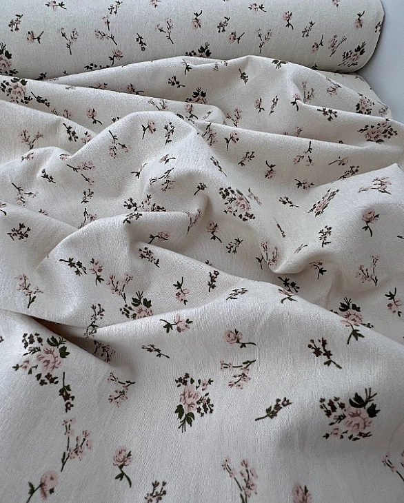 LISA-10 703 Тепла бавовна принт квіти троянди на айворі 100% бавовна 150 см 150 грам/м.кв.