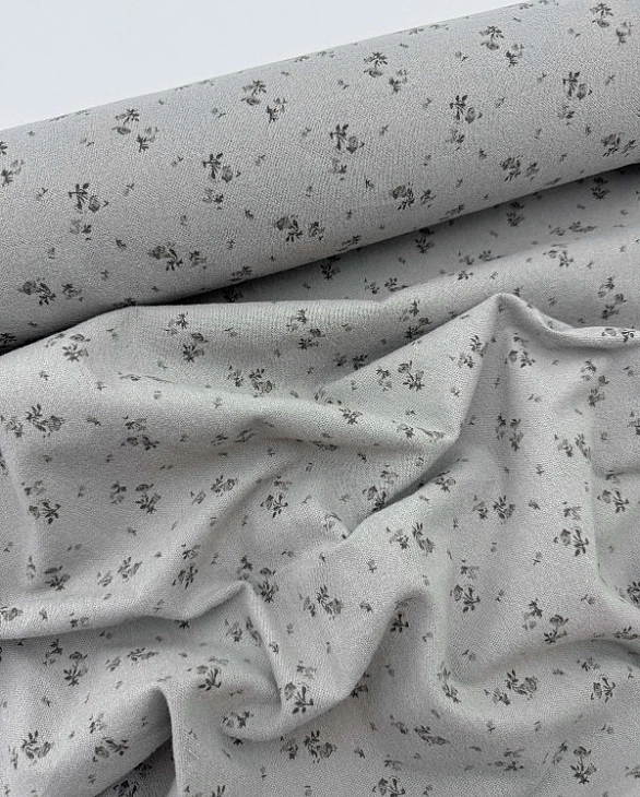 LISA-13 702 Тепла бавовна принт квіти дрібні сірі на сірому 100% бавовна 150 см 150 грам/м.кв.