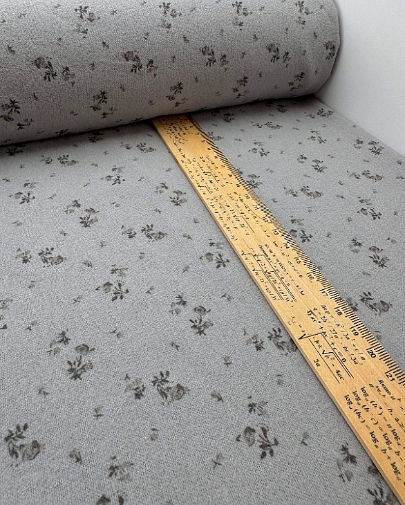 LISA-13 702 Тепла бавовна принт квіти дрібні сірі на сірому 100% бавовна 150 см 150 грам/м.кв.