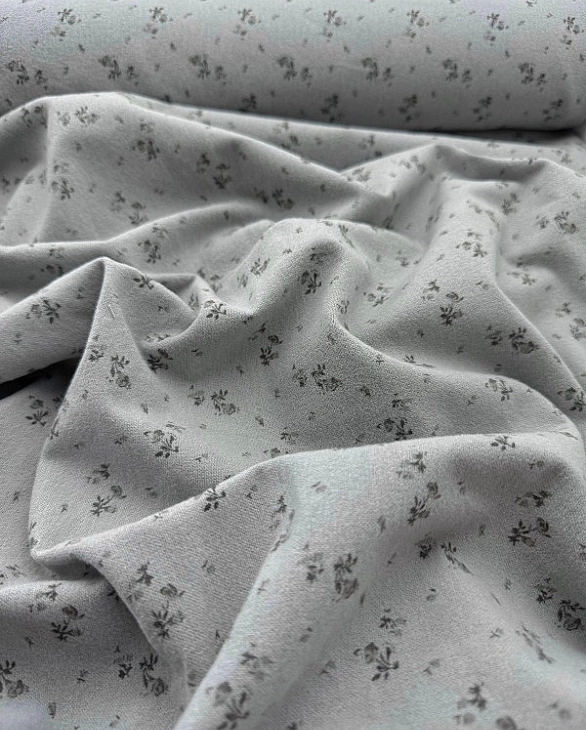LISA-13 702 Тепла бавовна принт квіти дрібні сірі на сірому 100% бавовна 150 см 150 грам/м.кв.
