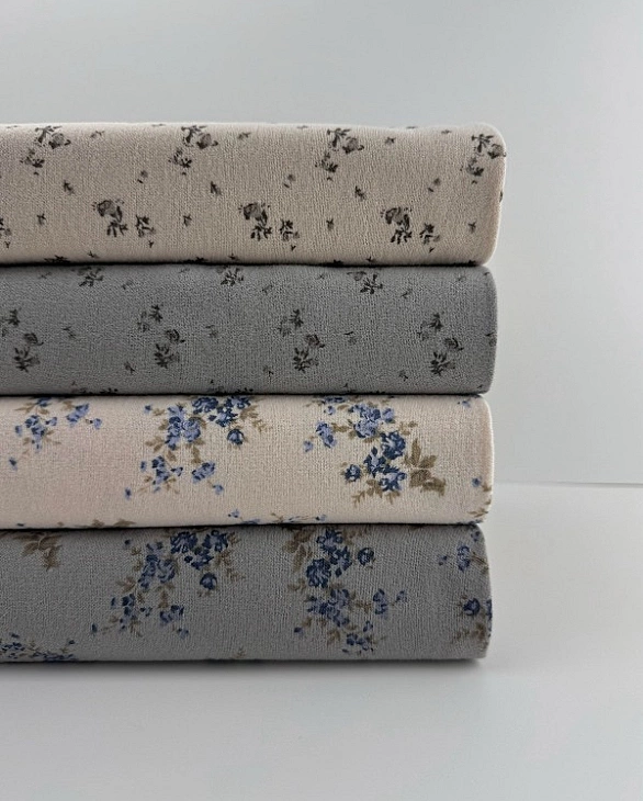 LISA-13 703 Тепла бавовна принт квіти дрібні сірі на айворі 100% бавовна 150 см 150 грам/м.кв.