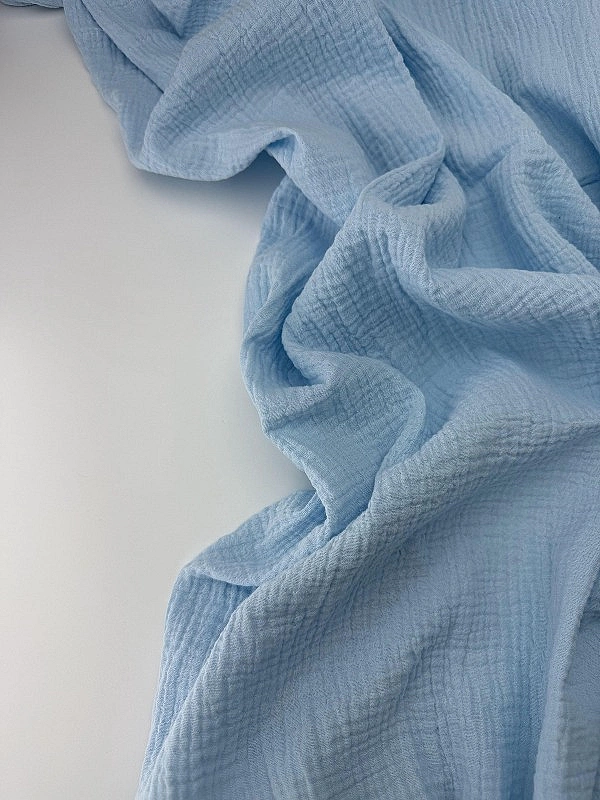 MC/13 Муслін жатка 2-х шаровий однотон яскраво-блакитний 100% бавовна 135-140 см 125-135 грам/м.кв.