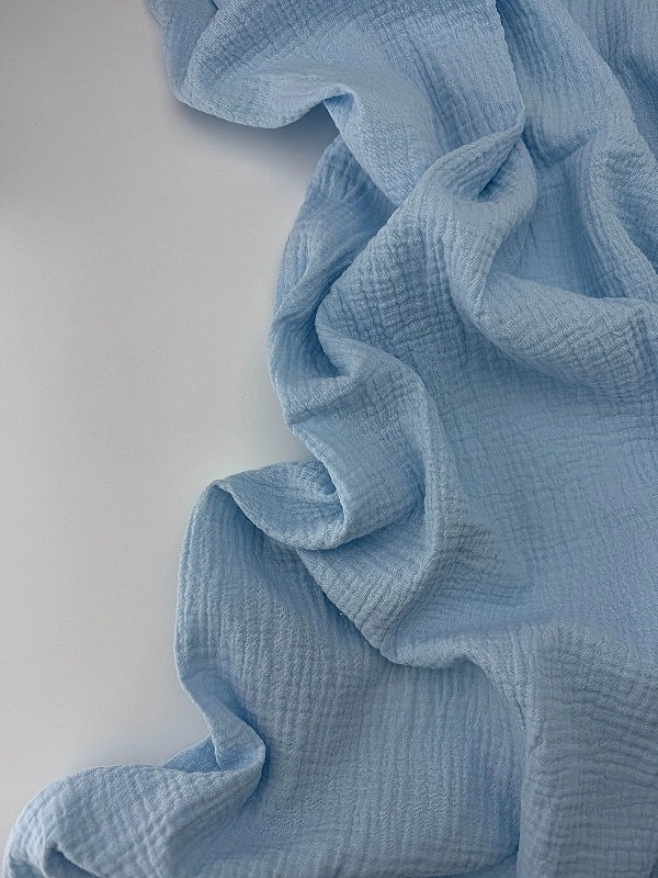 MC/13 Муслін жатка 2-х шаровий однотон яскраво-блакитний 100% бавовна 135-140 см 125-135 грам/м.кв.