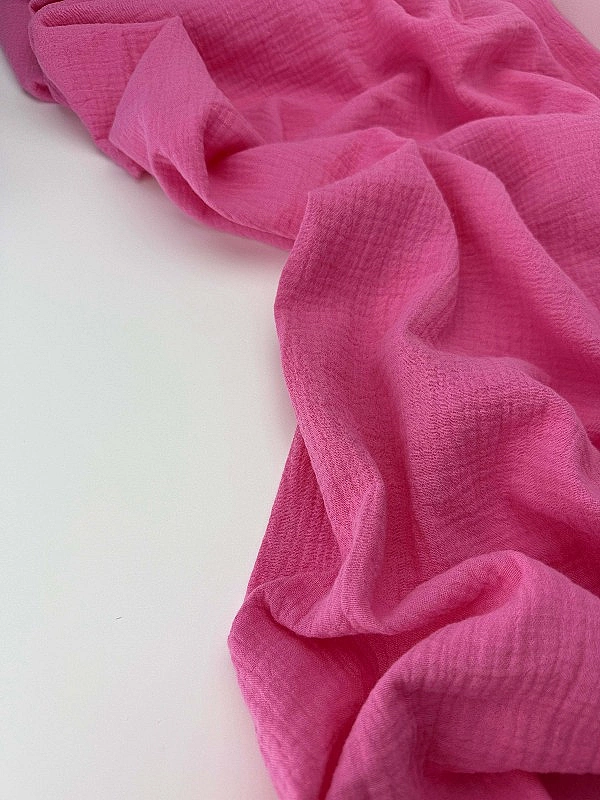 MC/17 Муслін жатка 2-х шаровий однотон насичено-рожевий 100% бавовна 135-140 см 125-135 грам/м.кв.