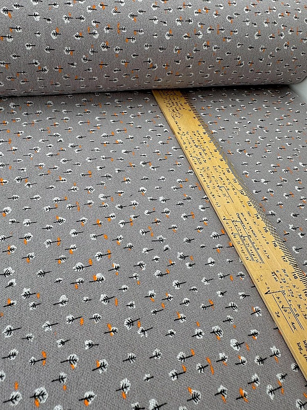 LISA-29 703 Тепла бавовна принт рослинний деревця на сірому 100% бавовна 150 см 150 грам/м.кв.