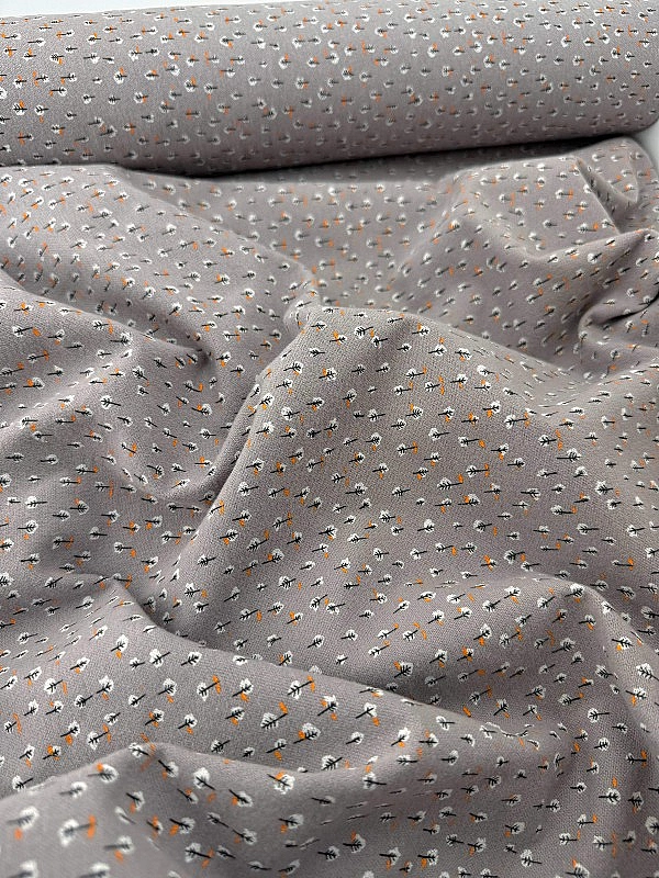 LISA-29 703 Тепла бавовна принт рослинний деревця на сірому 100% бавовна 150 см 150 грам/м.кв.