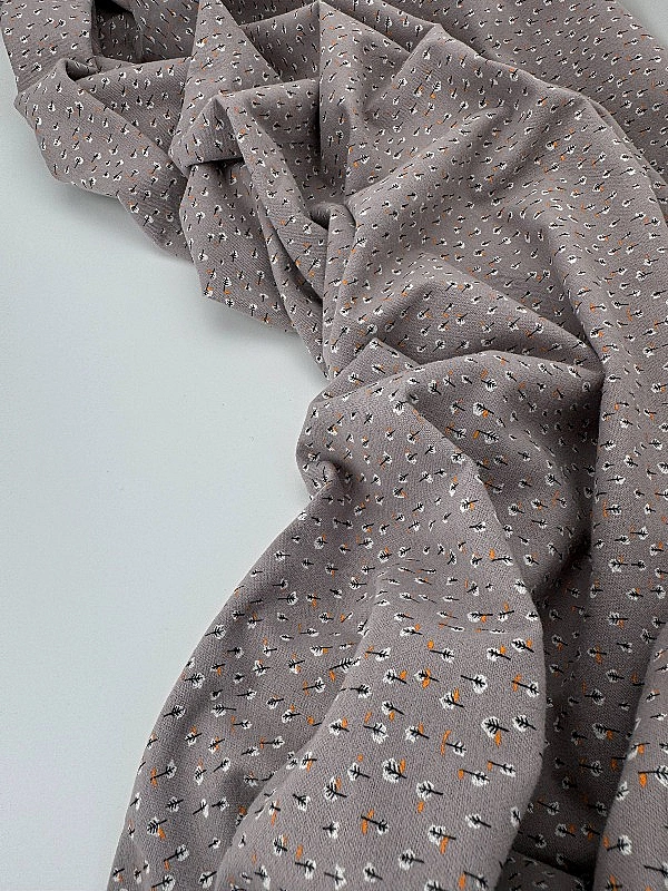 LISA-29 703 Тепла бавовна принт рослинний деревця на сірому 100% бавовна 150 см 150 грам/м.кв.