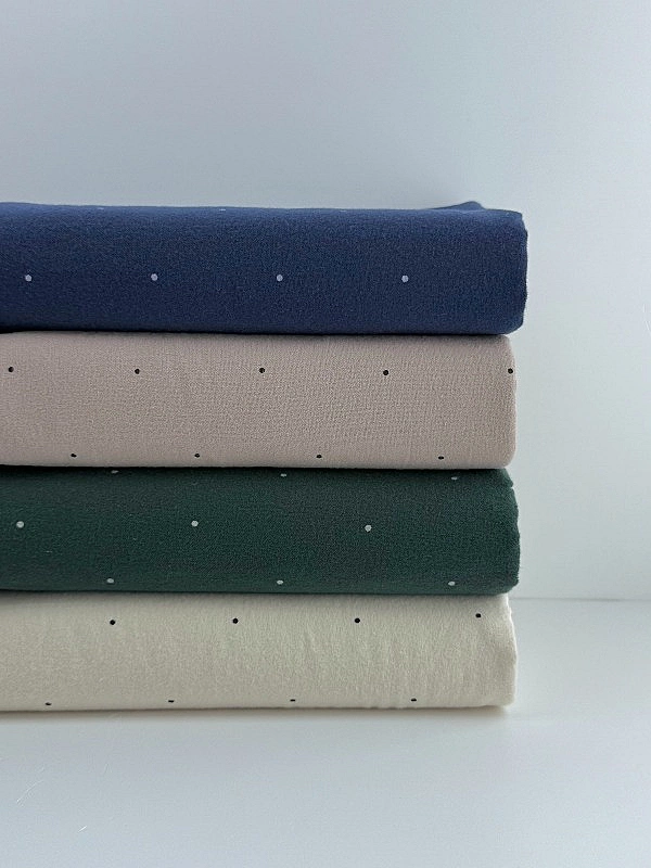 F 102 C10 фланель принт геометричний крапочки чорні на бежевому 100% бавовна 150 см 150-160 грам/м.к