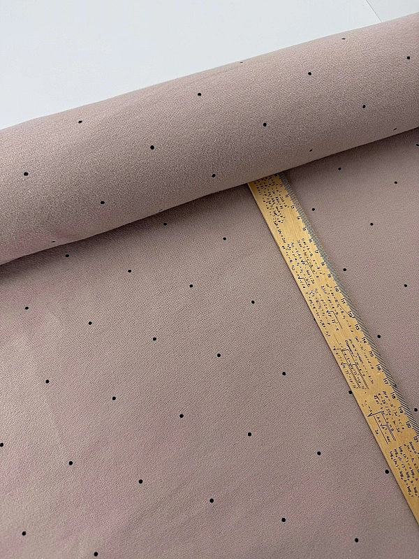 F 102 C10 фланель принт геометричний крапочки чорні на бежевому 100% бавовна 150 см 150-160 грам/м.к