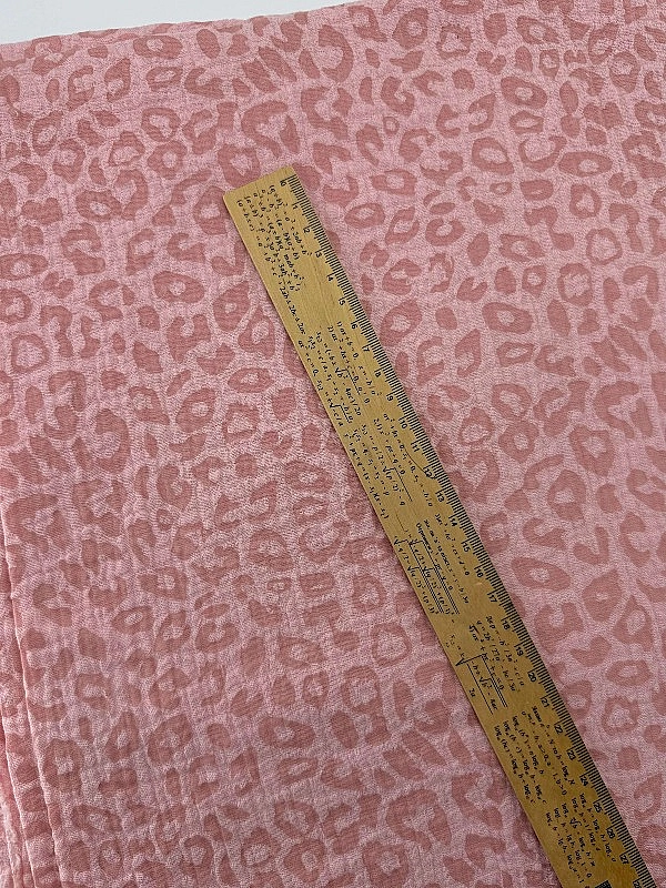 M 112 C78 Муслін жатка 2-х шаровий принт цятки леопард дрібні на рожевому 100% бавовна 135-140 см 12