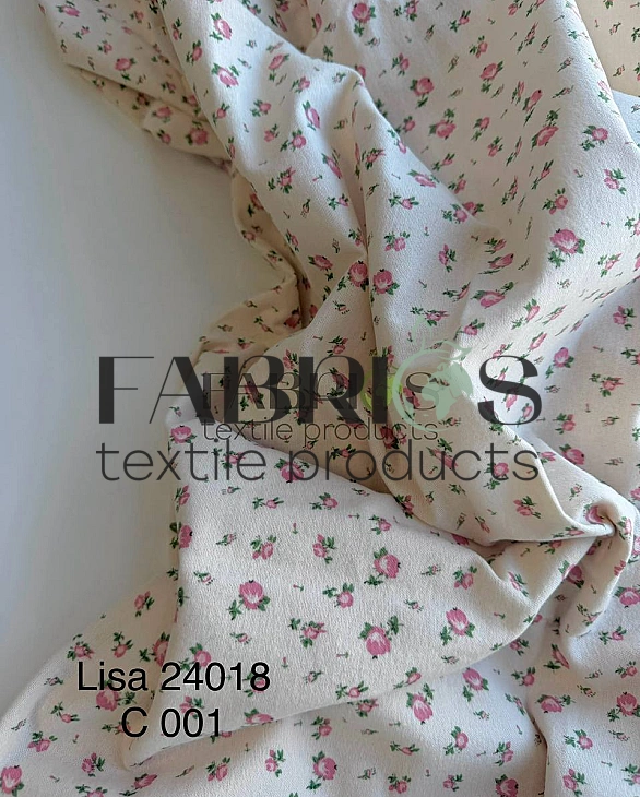LISA 24018-C001 Тепла бавовна  принт квіти бутони рожеві молочний 100% бавовна  150 см 150 грам/м.кв