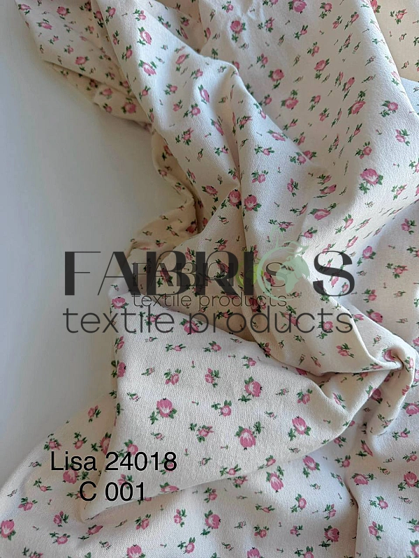 LISA 24018-C001 Тепла бавовна  принт квіти бутони рожеві молочний 100% бавовна  150 см 150 грам/м.кв