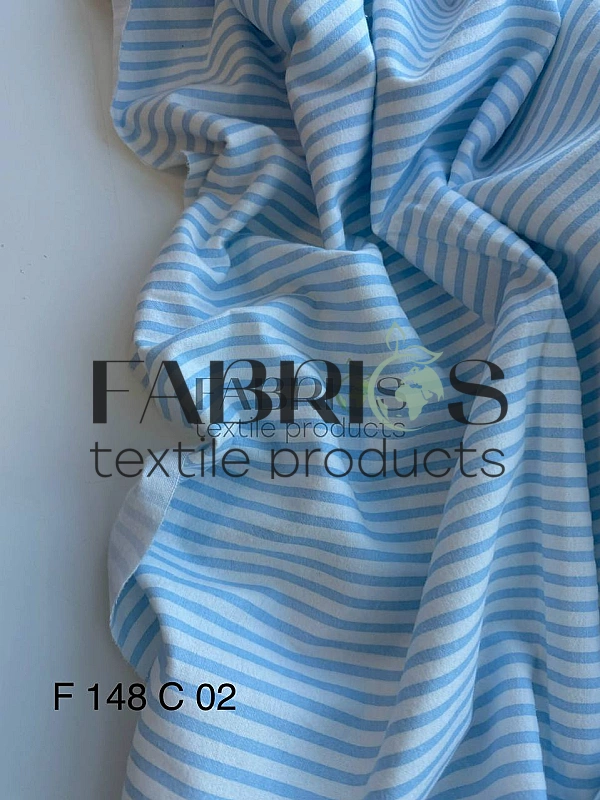 F 148 C02 фланель  принт геометричний смужка блакитна на молочному 100% бавовна  150 см 150 грам/м.к