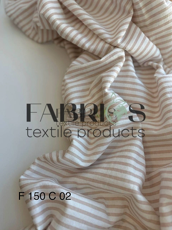 F 150 C02 фланель   геометричний смужка бежева на молочному 100% бавовна  150 см 150 грам/м.кв.