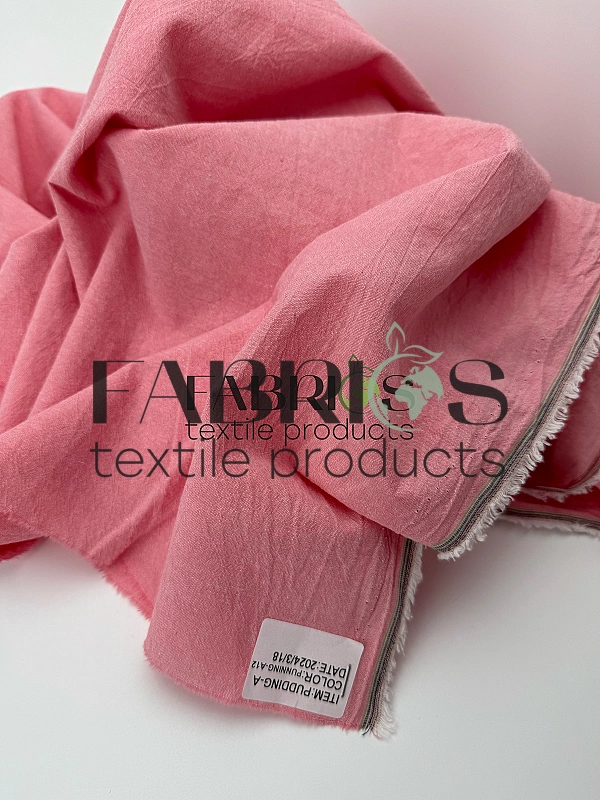 PUDDING-A12 варена бавовна однотон рожева 100% бавовна 250 см 115-125 грам/м.кв.