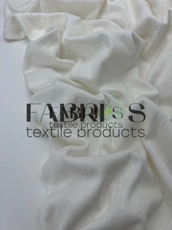 OCT-8 C6 трикотаж ажурний принт геометричний перфорація полоски і ромби молочний 100% бавовна 185-19