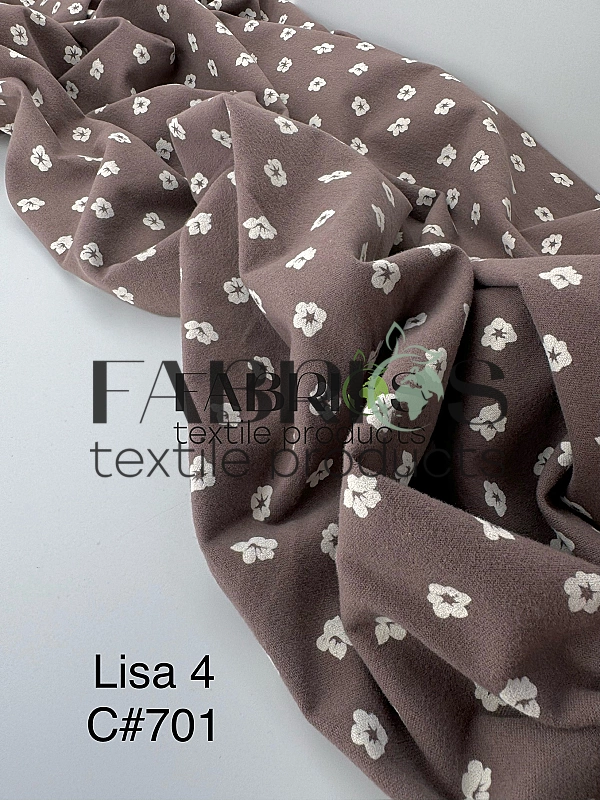 LISA-4 701 Тепла бавовна принт квіти бавовни на коричневому 100% бавовна 150 см 150 грам/м.кв.