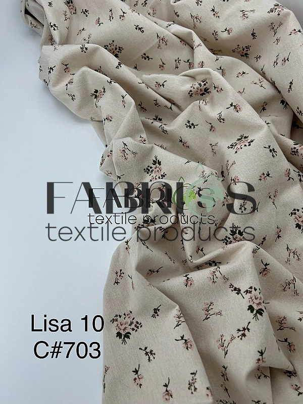 LISA-10 703 Тепла бавовна принт квіти троянди на айворі 100% бавовна 150 см 150 грам/м.кв.