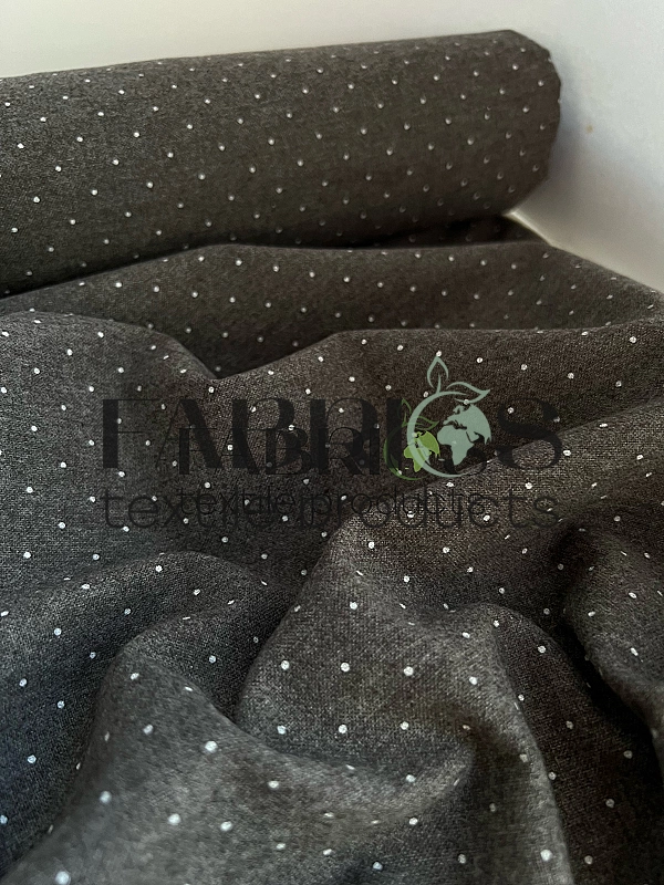 LISA 22-C704 Тепла бавовна  принт геометричний крапочки дрібні біл на сірому 100% бавовна  150 см 15