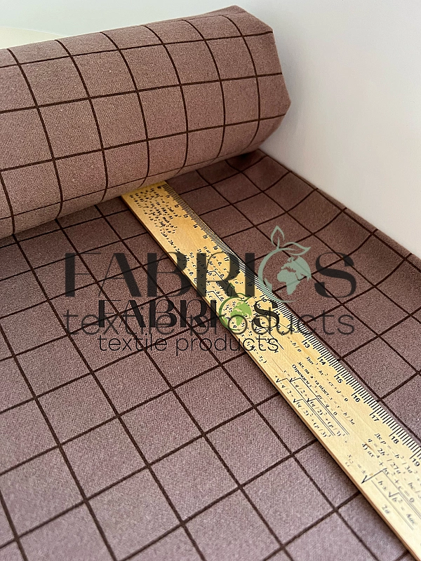 LISA-23 701 Тепла бавовна принт геометричний клітинка на коричневому 100% бавовна 150 см 150 грам/м.