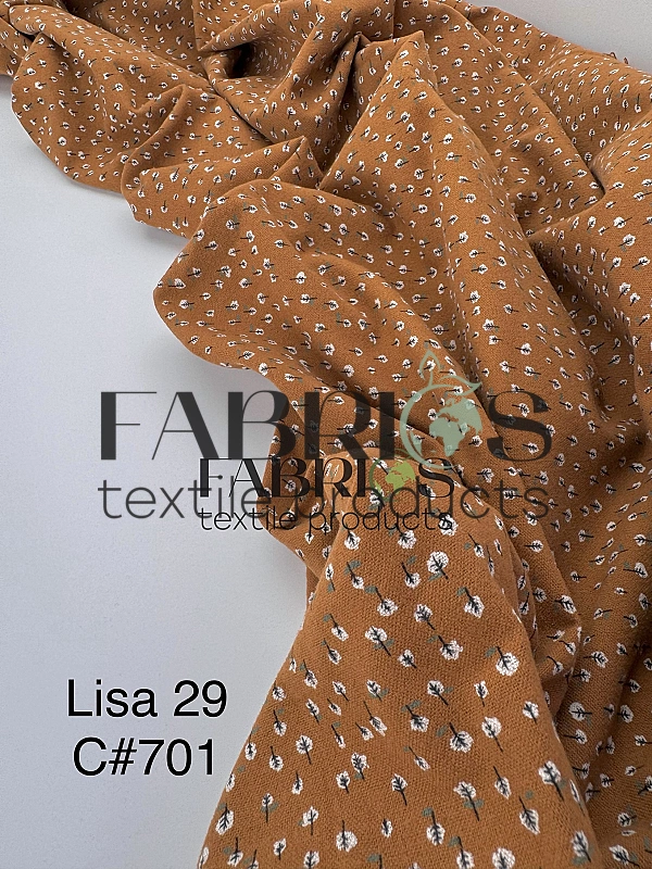 LISA-29 701 Тепла бавовна принт рослинний деревця гірчичному 100% бавовна 150 см 150 грам/м.кв.