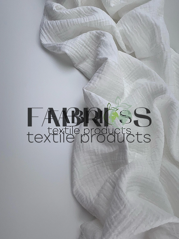 MC/02 Муслін жатка 2-х шаровий однотон молочний 100% бавовна 135-140 см 125-135 грам/м.кв.