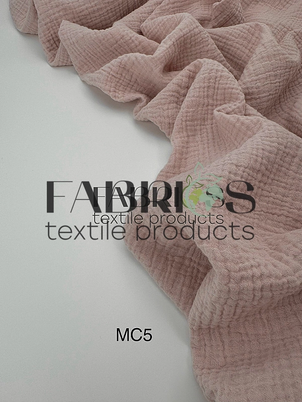 MC/05 Муслін жатка 2-х шаровий однотон бежево-пудровий 100% бавовна 135-140 см 125-135 грам/м.кв.