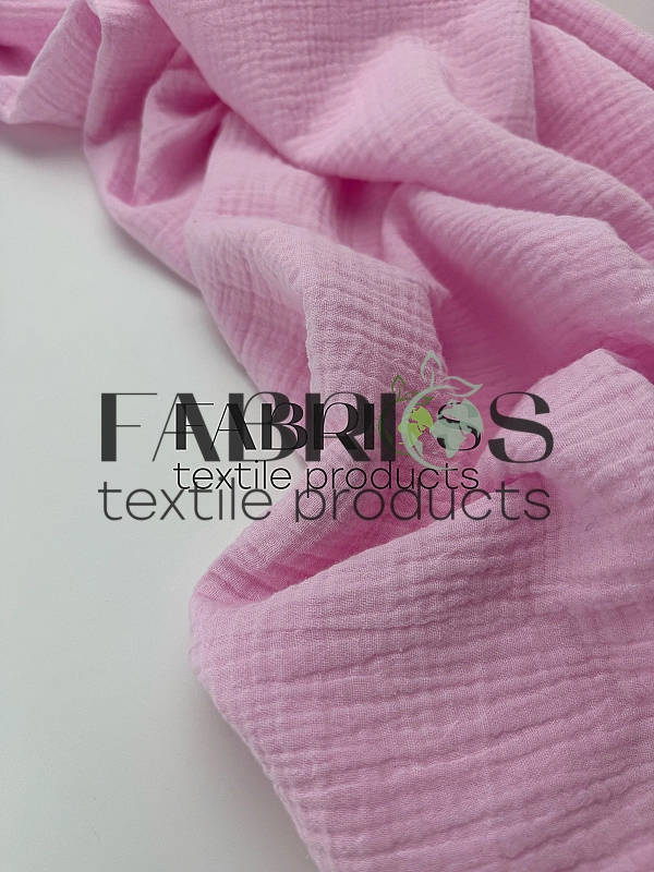 MC/16 Муслін жатка 2-х шаровий однотон світло-рожевий 100% бавовна 135-140 см 125-135 грам/м.кв.