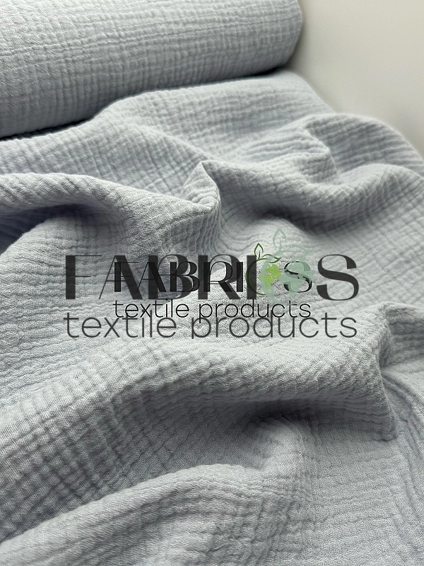 MC32 Муслін жатка 2-х шаровий однотон світло-сірий 100% бавовна 135-140 см 125-135 грам/м.кв.