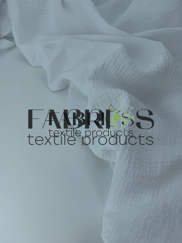 MC/41 Муслін жатка 2-х шаровий однотон білий 100% бавовна 135-140 см 125-135 грам/м.кв.