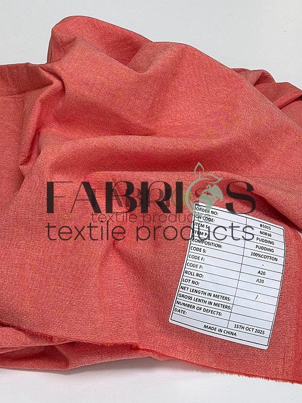 PUDDING-A20 варена бавовна однотон червоно-цегляна 100% бавовна 250 см 115-125 грам/м.кв.