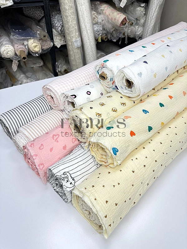 M17C2 | MUSLIN PRINTING-M17C2 Муслін жатка 2-х шаровий принт цятки леопард чорно-рожеві на молочному